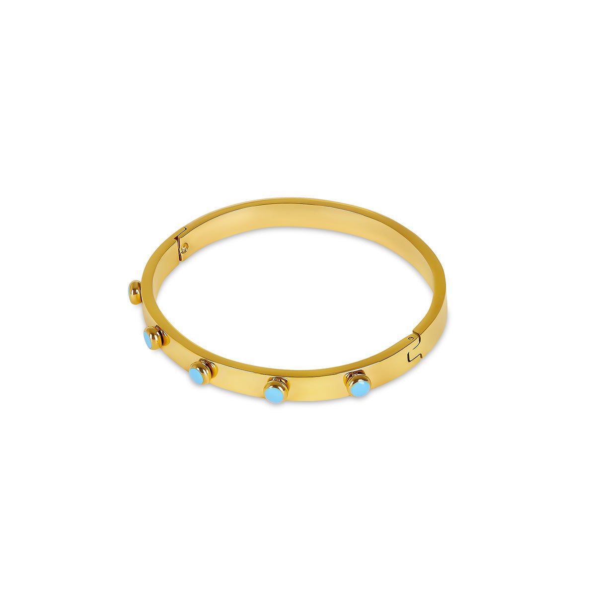 Aqua Stone Bracelet Plated in 18K Gold