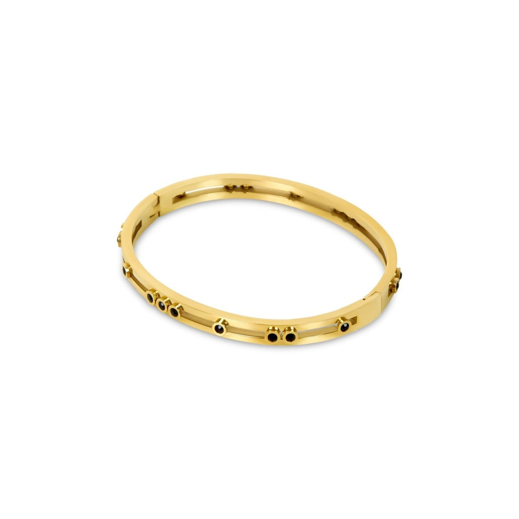 Bracelet Black Studs Plated in 18k Gold