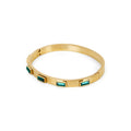 Green Navette Crystal Bracelet Plated in 18K Gold