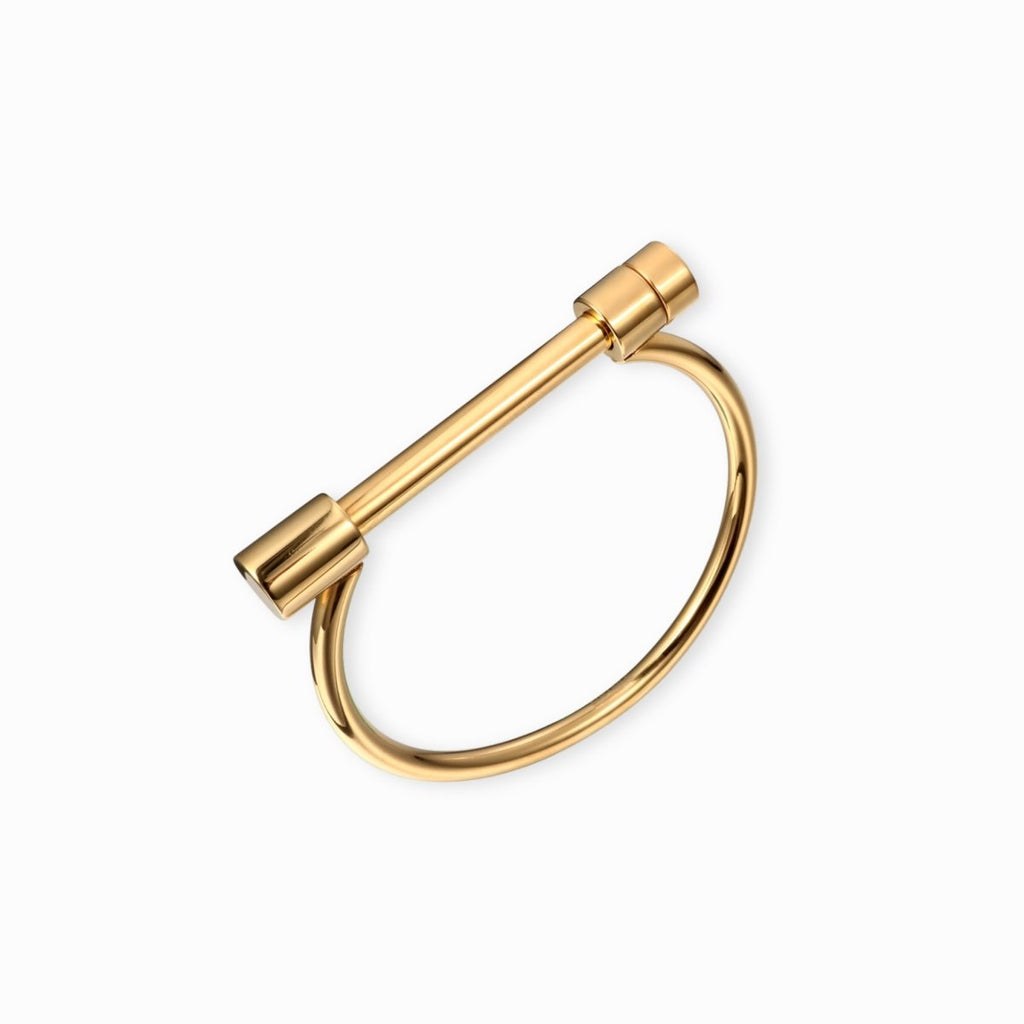 Screw Cuff Bracelet Plated in 18K Gold