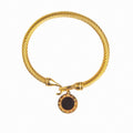 Onyx Pendant Bracelet Plated in 18K Gold
