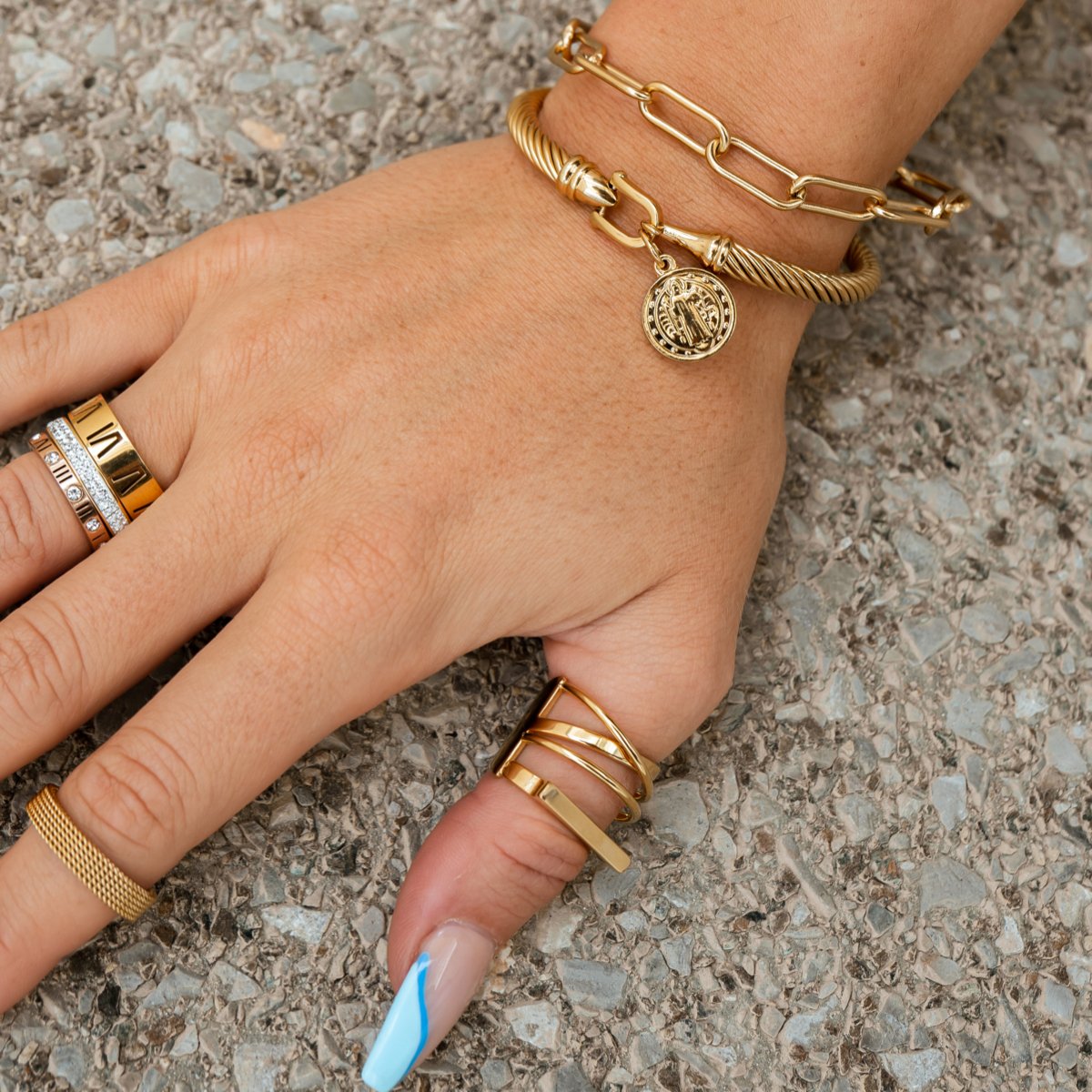 Saint Benedict Pendant Bracelet Plated in 18K Gold