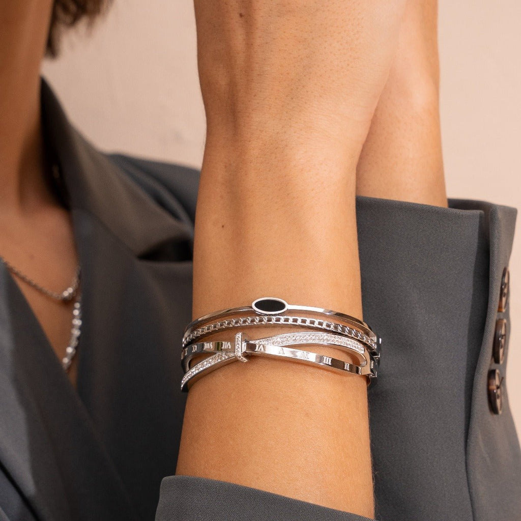 Roman Zirconia Bracelet - Silver