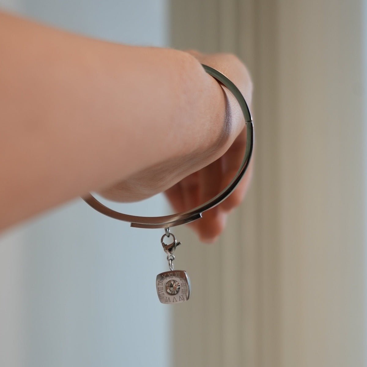 Square Charm Bracelet - Silver