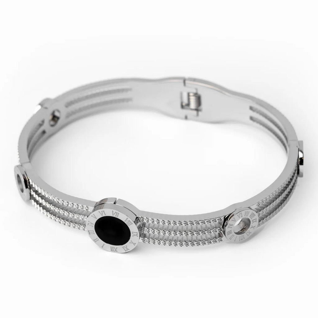 Triple Onyx Bracelet Plated in 18k Gold