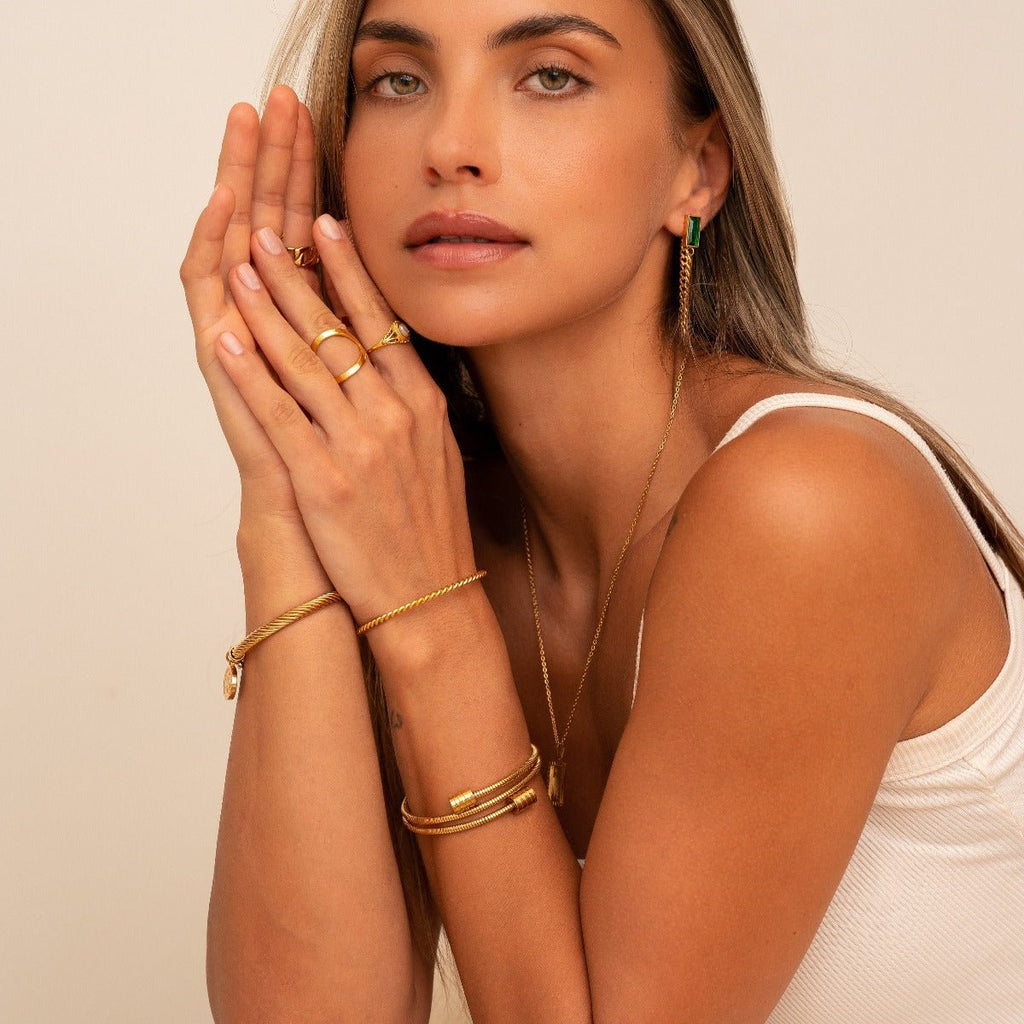 Twist Bracelet Plated in 18K Gold