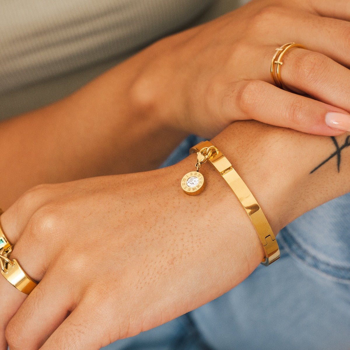 Unique Bracelet Plated in 18K Gold