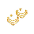 Amelie Triple Division Earrings Plated in 18K Gold