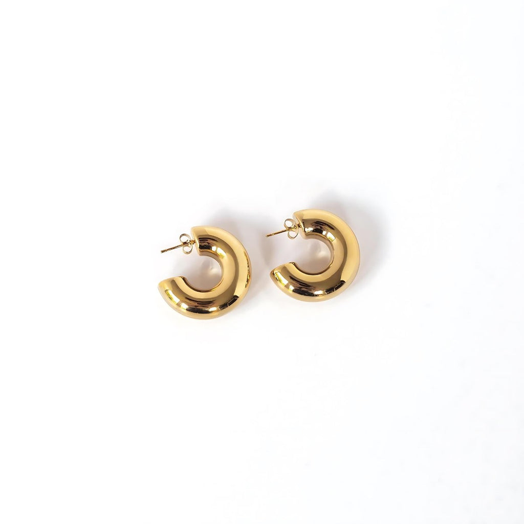 Lola Chunky Hoop Earrings Gold Plated 18K