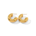 Lola Chunky Hoop Earrings Gold Plated 18K