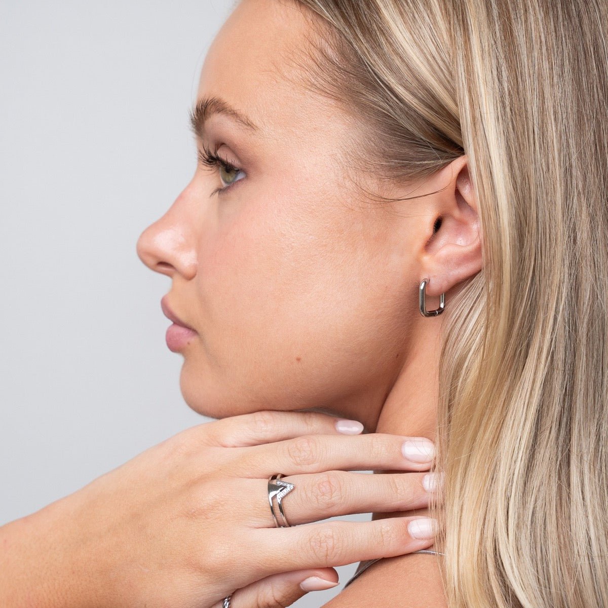 Square Hoop Earring - Silver