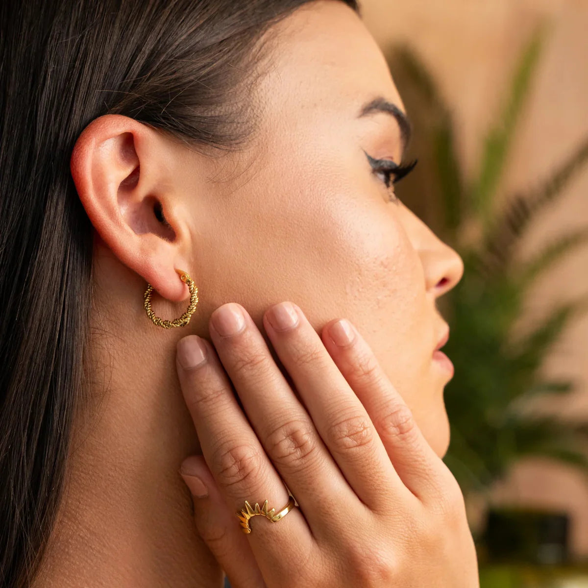 Twist Hoop Earring Plated in 18K Gold