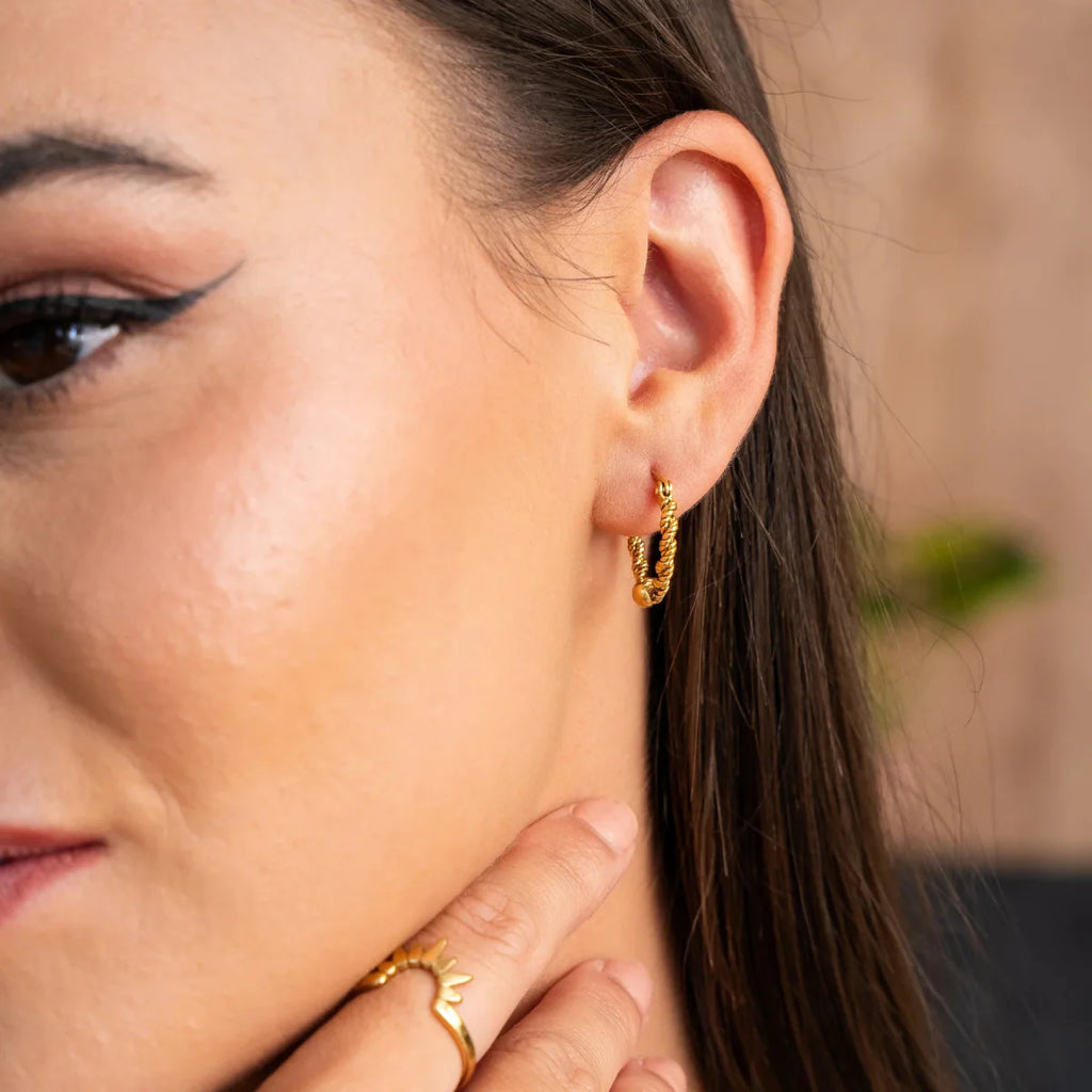 Twist Hoop Earring Plated in 18K Gold