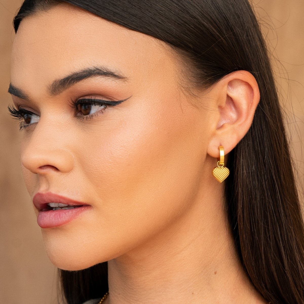 Love Hoop Earrings Plated in 18K Gold