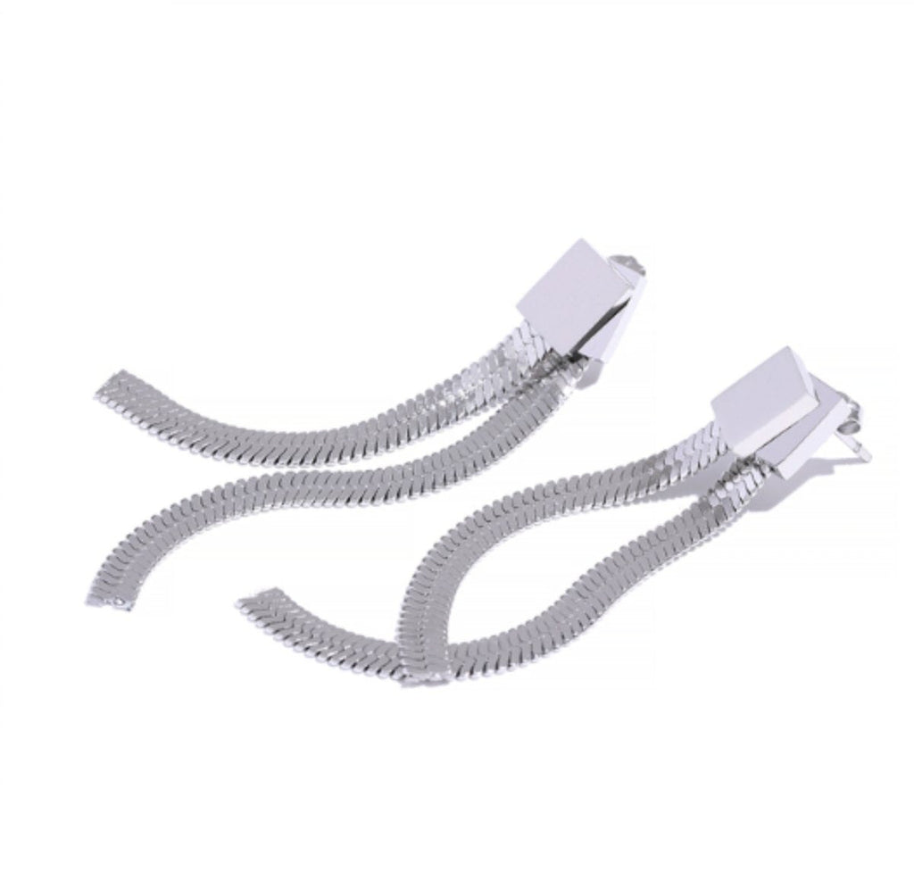 Catarina Metal Mesh Earring - Silver