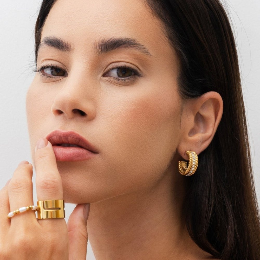 Gold-Plated Hoop Earring 18k