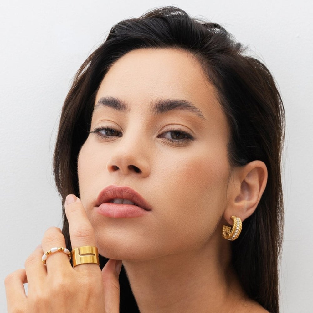 Gold-Plated Hoop Earring 18k