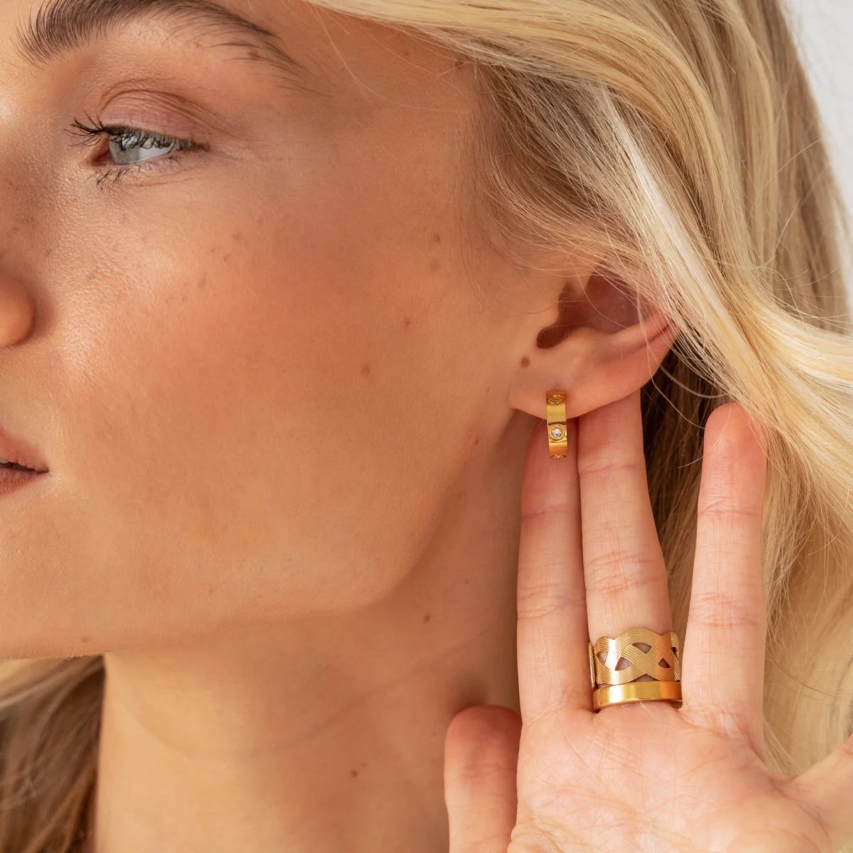 Classic Hoop Earring Inspired, Plated in 18K Gold