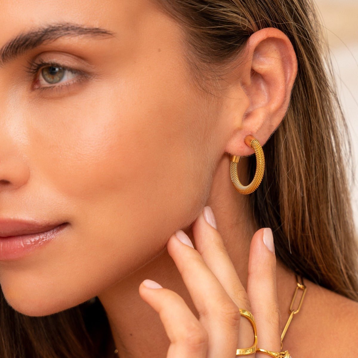 Isabella Hoop Earring Gold Plated in 18K