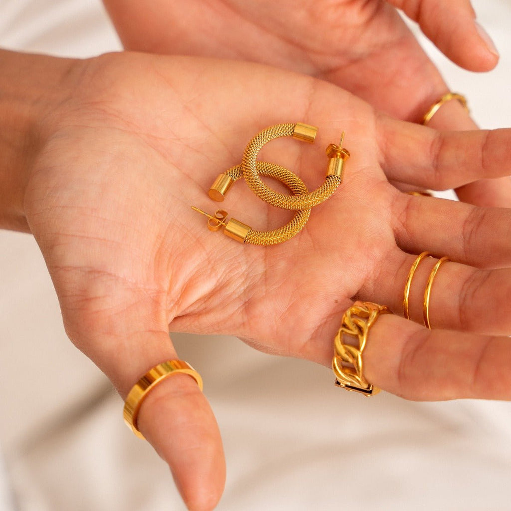 Isabella Hoop Earring Gold Plated in 18K