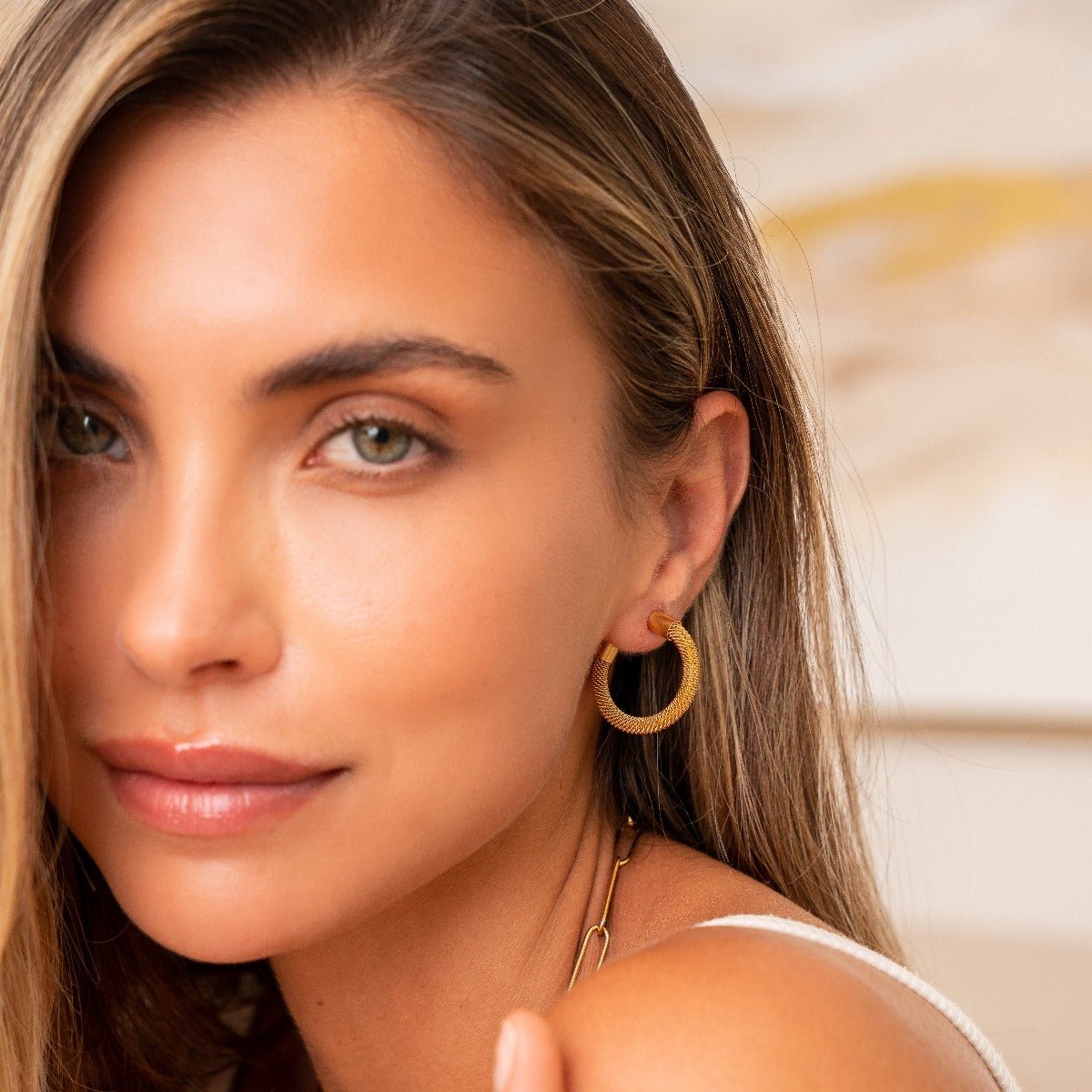 Isabella Hoop Earring Gold Plated in 18K