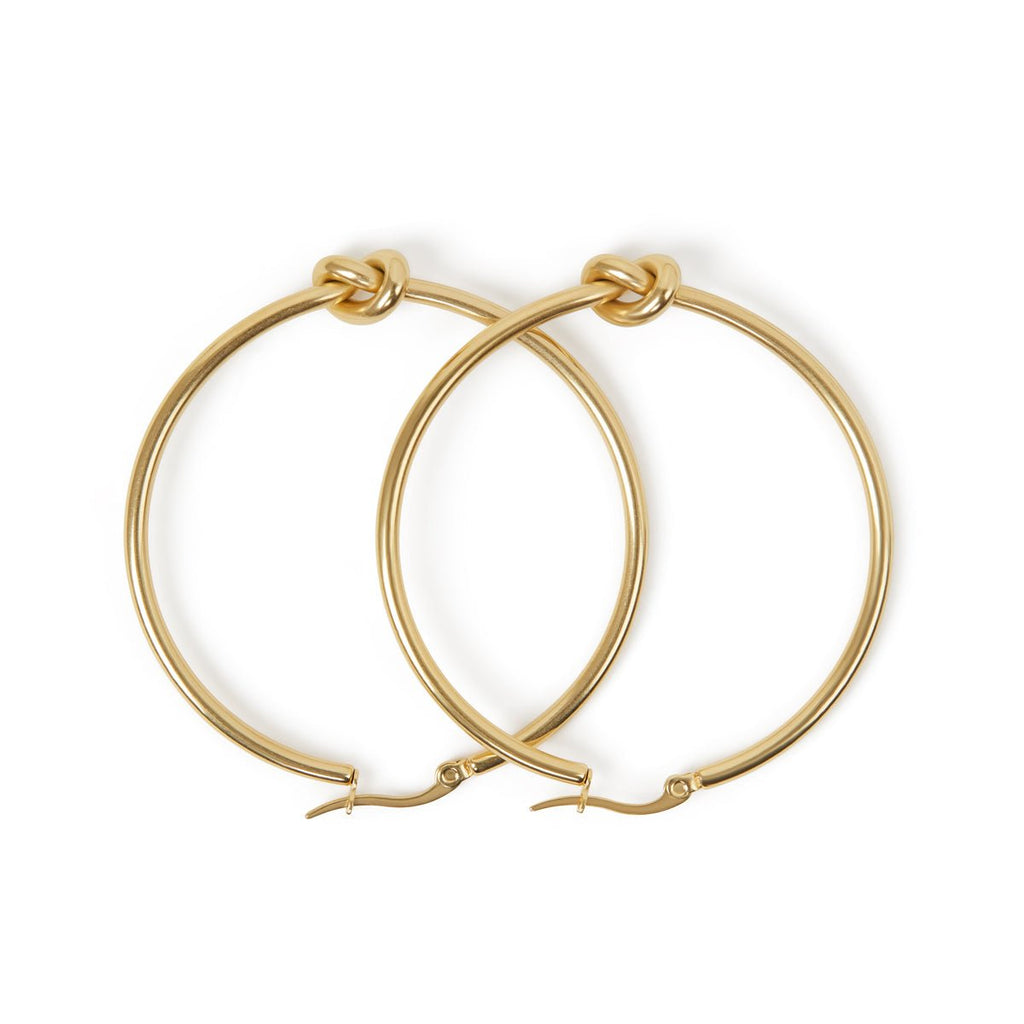 Central Knot Hoop Earring Plated in 18K Gold