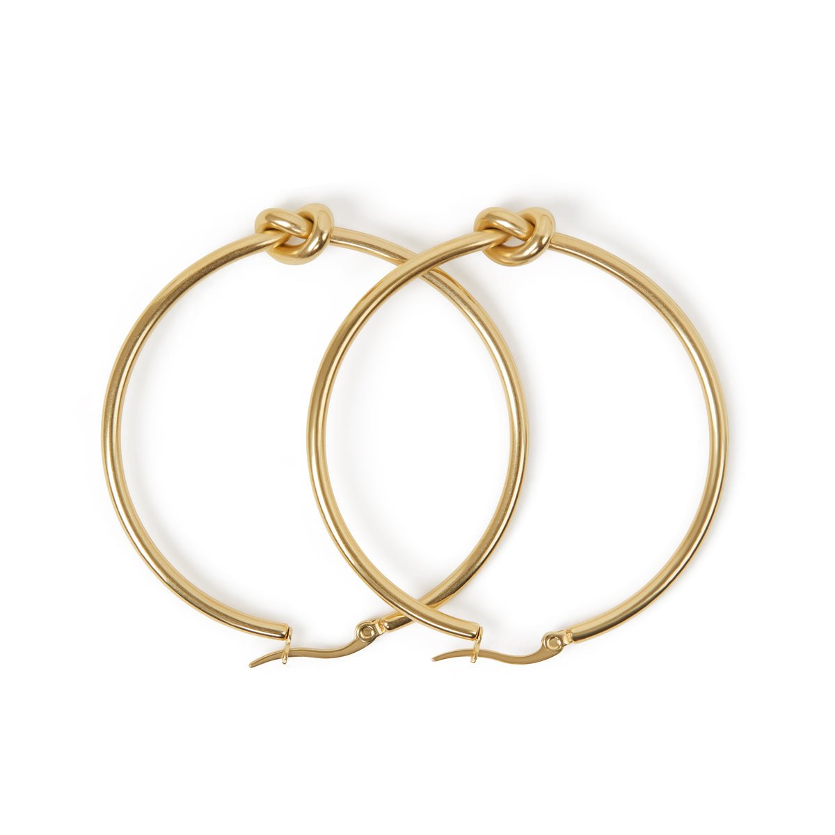 Central Knot Hoop Earring Plated in 18K Gold