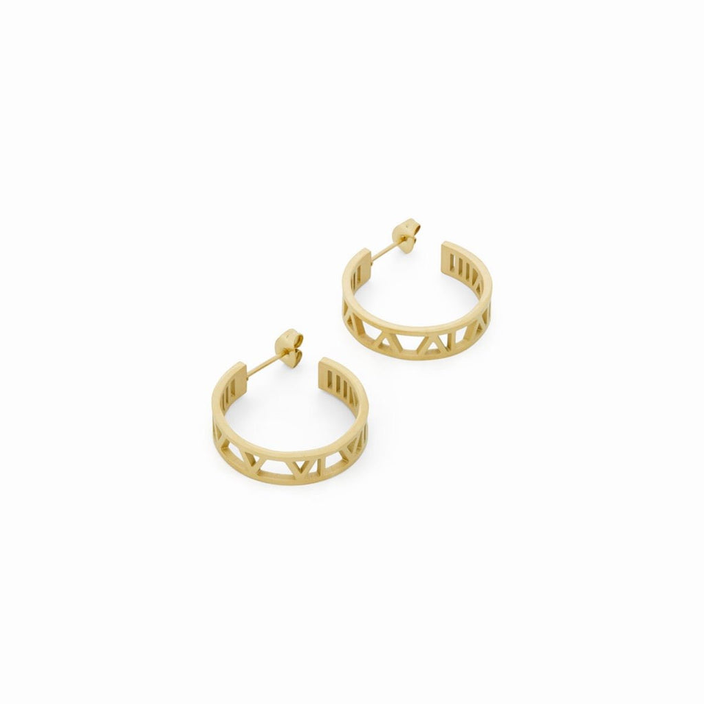 Numeral Hoop Earring Plated in 18K Gold