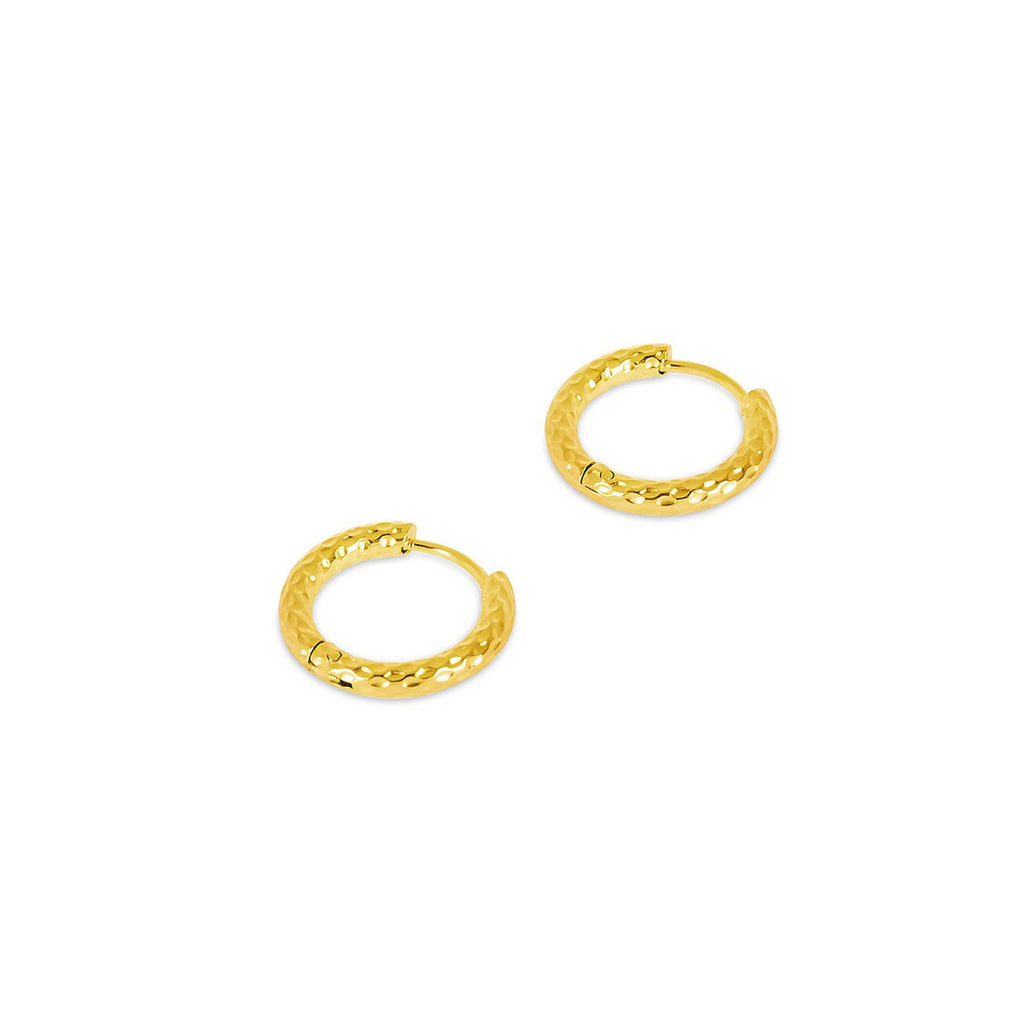 Textured Hoop Earring Plated in 18K Gold