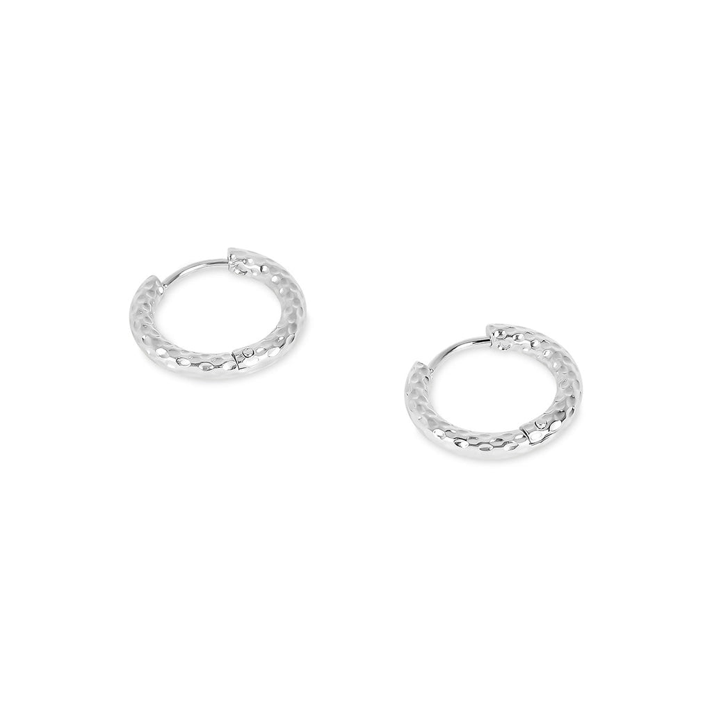 Textured Hoop Earring - Silver