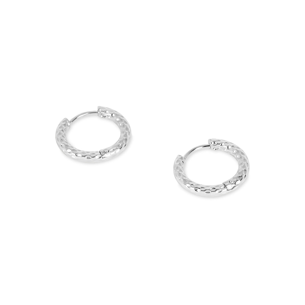 Textured Hoop Earring - Silver