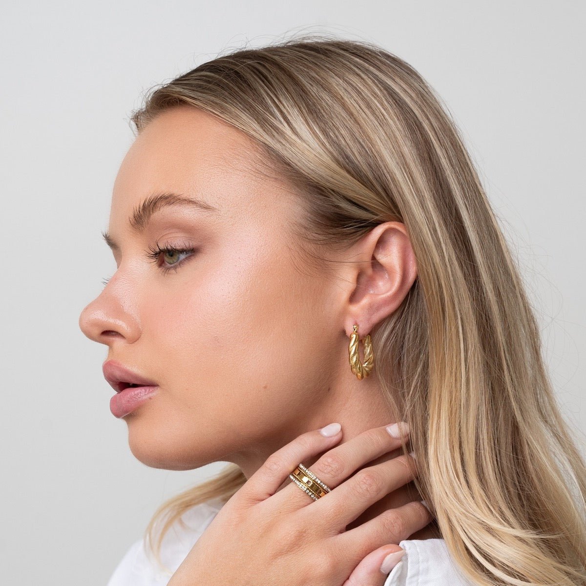 Twisted Hoop Earring Plated in 18K Gold