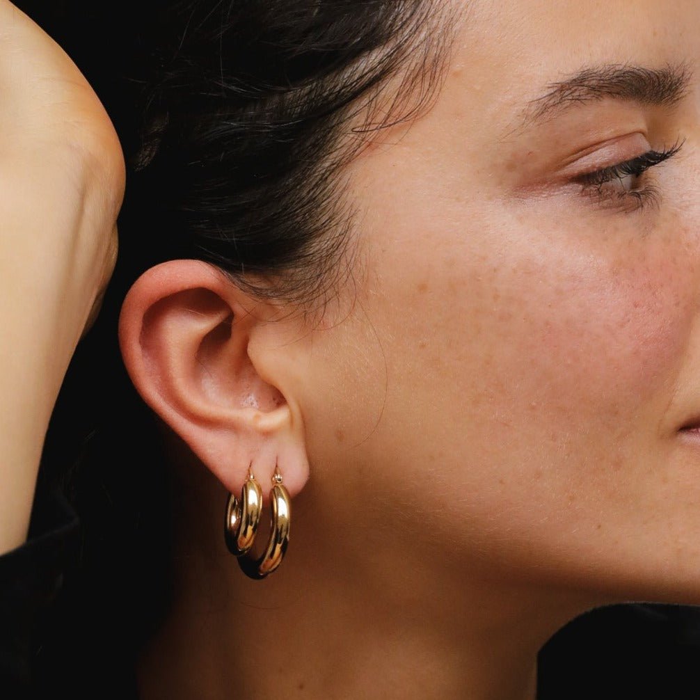 Lele G Tube Hoop Earring Plated in 18K Gold