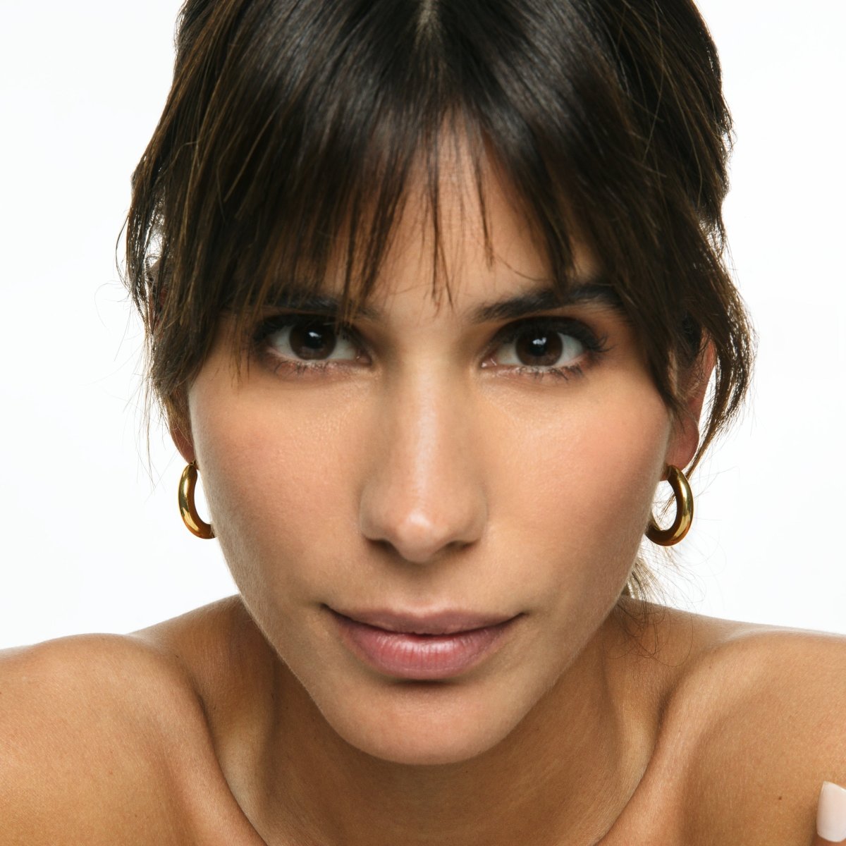 Lele M Tube Hoop Earring Gold Plated 18K