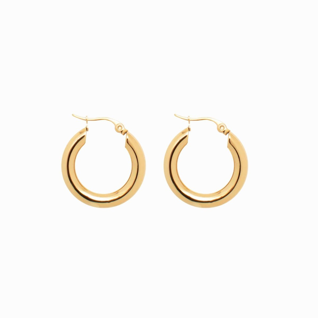 Lele M Tube Hoop Earring Gold Plated 18K