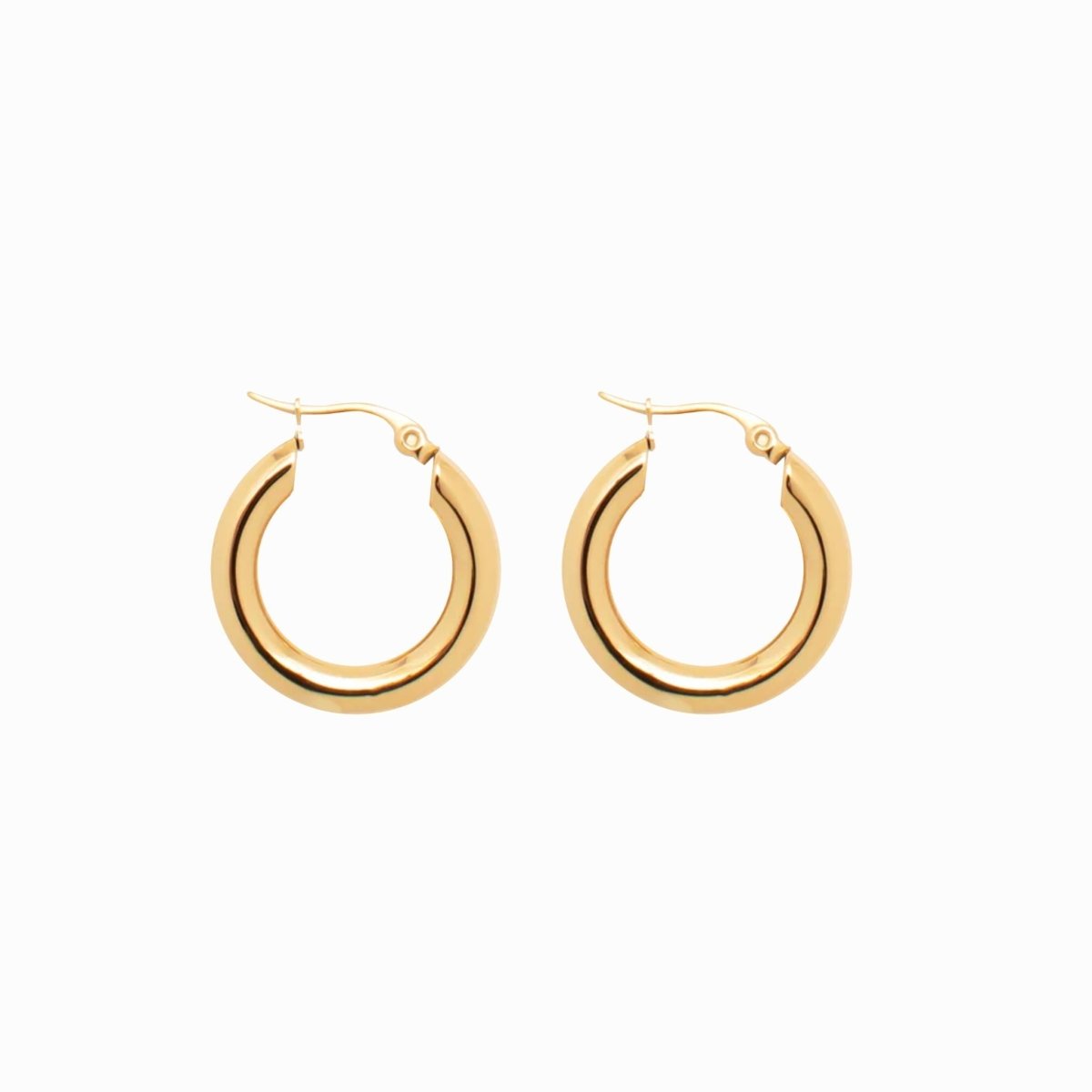 Lele M Tube Hoop Earring Gold Plated 18K