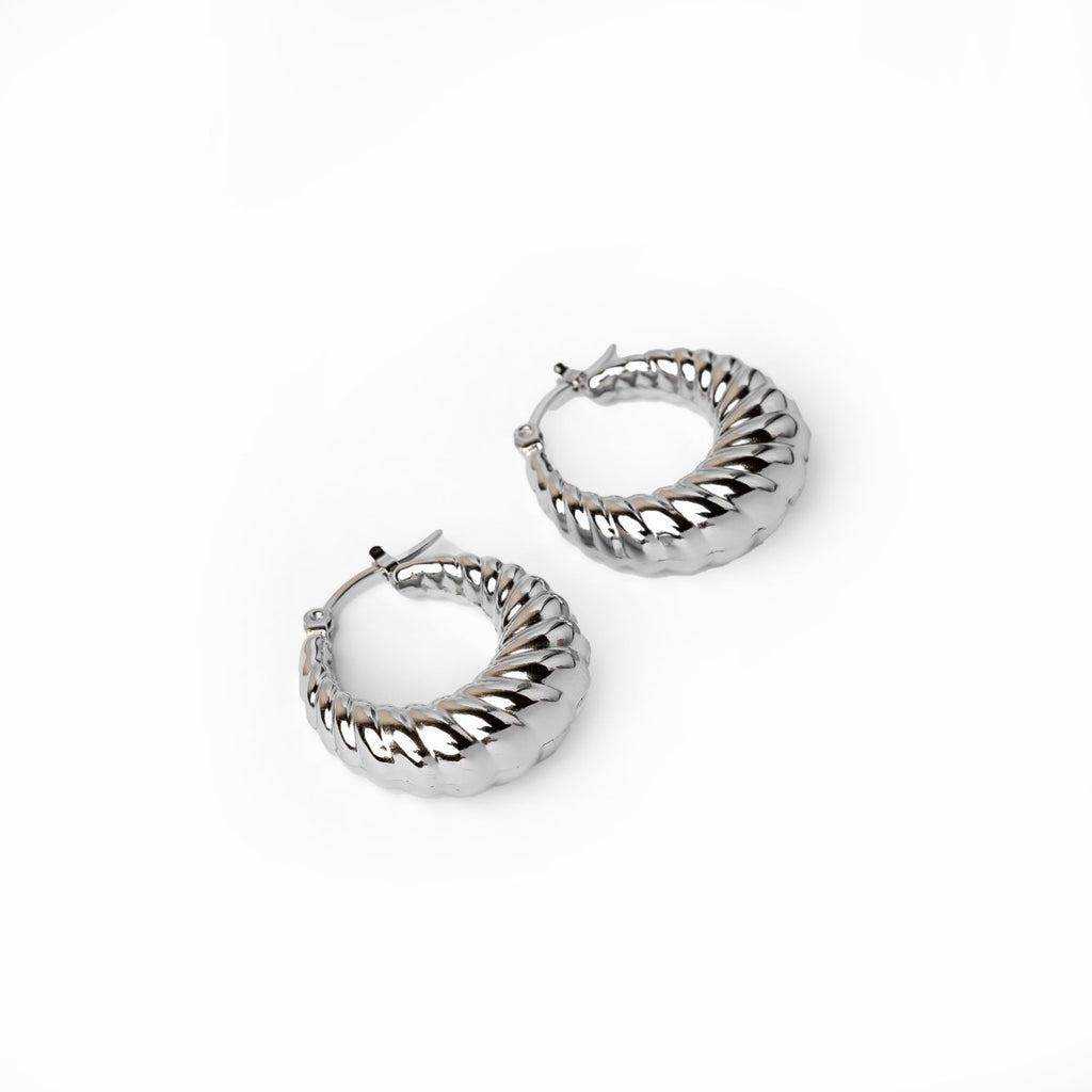 Croissant Hoop Earring - Silver