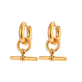 T-Bar Stud Earring Plated in 18k Gold