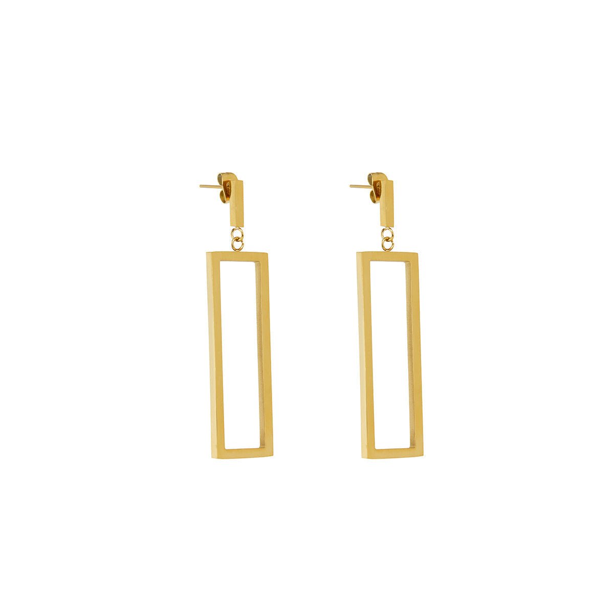 Diana Geometric Rectangular Earring Plated in 18K Gold