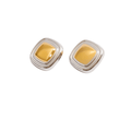 Square Lumière Earrings with Mixed Gold and Silver Finishes