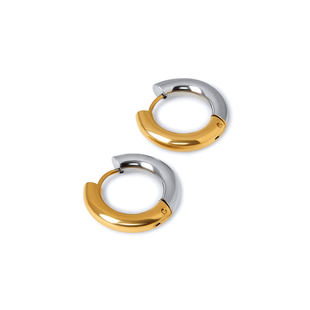 Contrast Hoop Earrings Plated in 18k Gold
