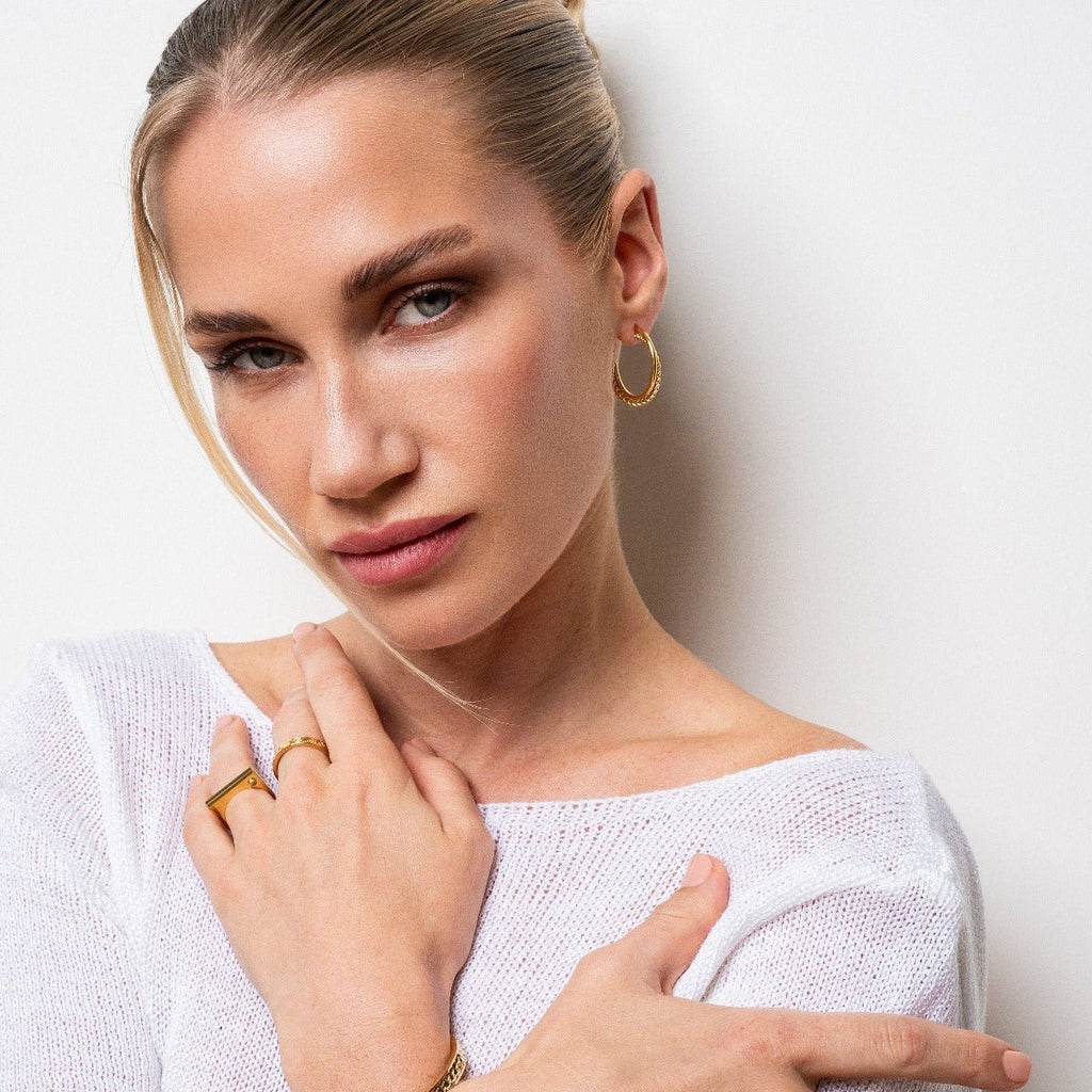 Madison Hoop Earrings Plated in 18k Gold