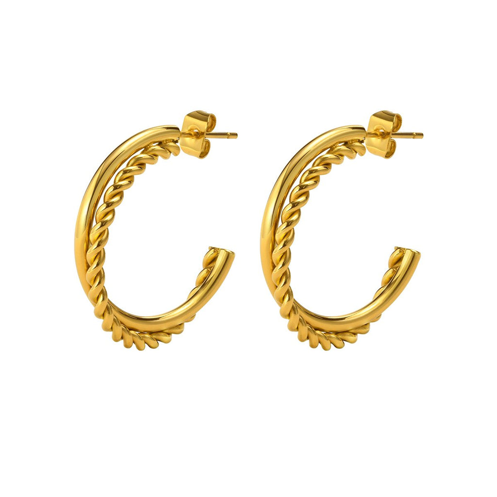 Madison Hoop Earrings Plated in 18k Gold