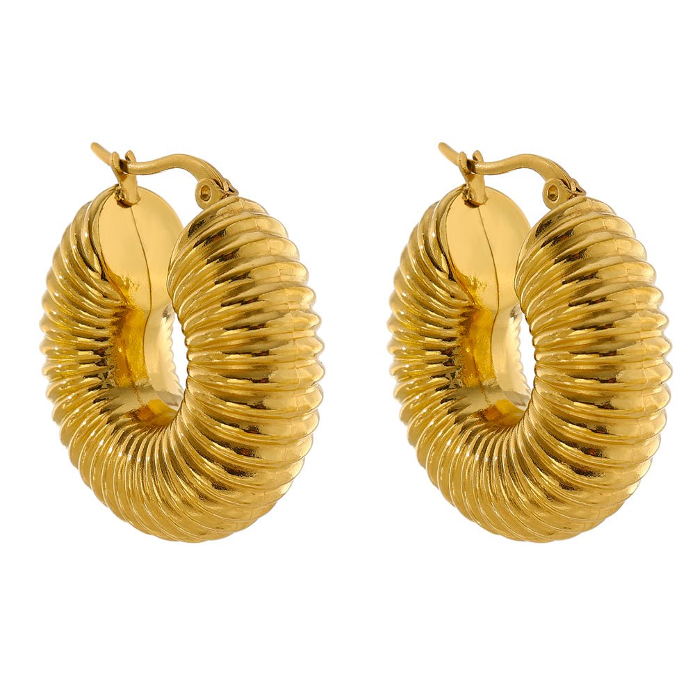 Bold Hoop Earrings Ziza Plated in 18k Gold