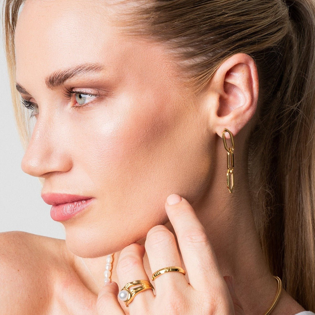 Dangle Earrings with Gold Plating 18k