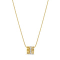 Triple Hoop Necklace with Roman Numerals Plated in 18k Gold