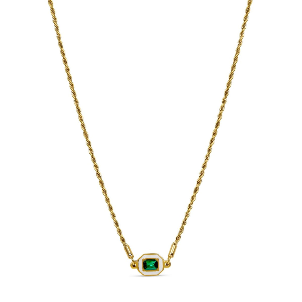 Emerald Aura Necklace Plated in 18K Gold