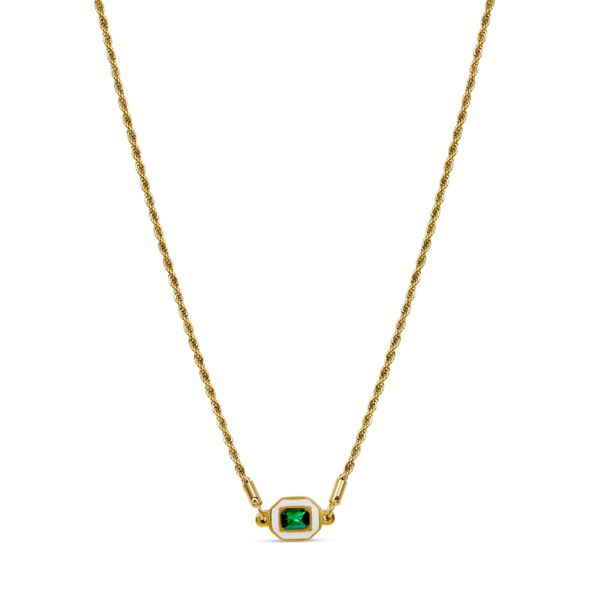 Emerald Aura Necklace Plated in 18K Gold