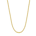 Thin 2mm Bahian Chain Necklace Plated in 18k Gold