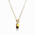 Geometric Smooth Pendant Chain Necklace Plated in 18K Gold